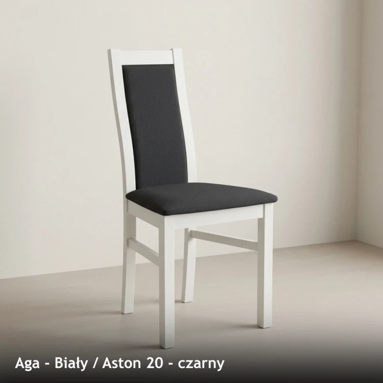AGA - stelaż Biały, tkanina Aston 20, czarny