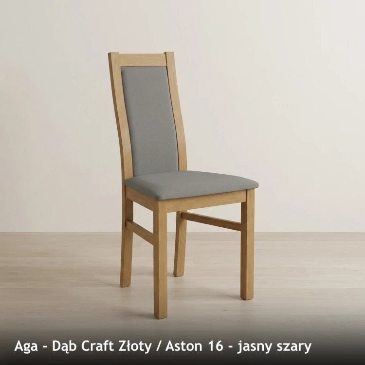 AGA - stelaż Dąb Craft Złoty, tkanina Aston 16, jasny szary