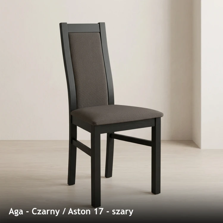 AGA - stelaż Czarny, tkanina Aston 17, szary