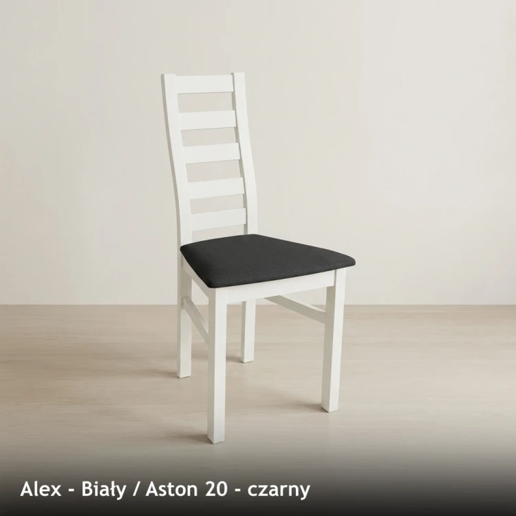 ALEX - stelaż Biały, tkanina Aston 20, czarny