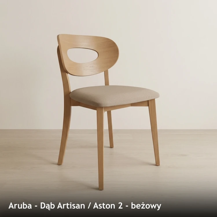 ARUBA - stelaż Dąb Artisan, tkanina Aston 2, beżowy