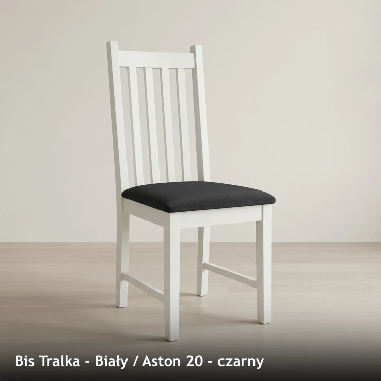BIS TRALKA - stelaż Biały, tkanina Aston 20, czarny