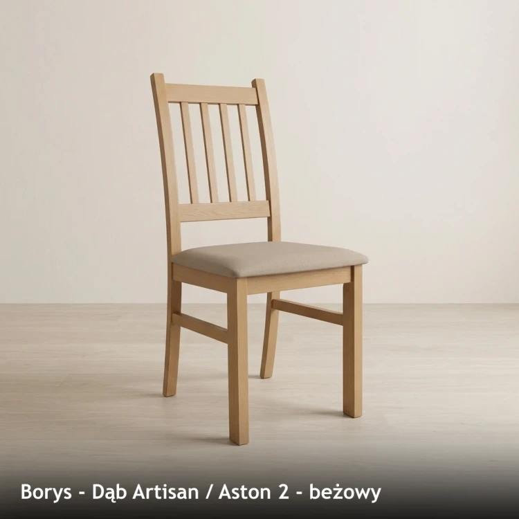 BORYS - stelaż Dąb Artisan, tkanina Aston 2, beżowy
