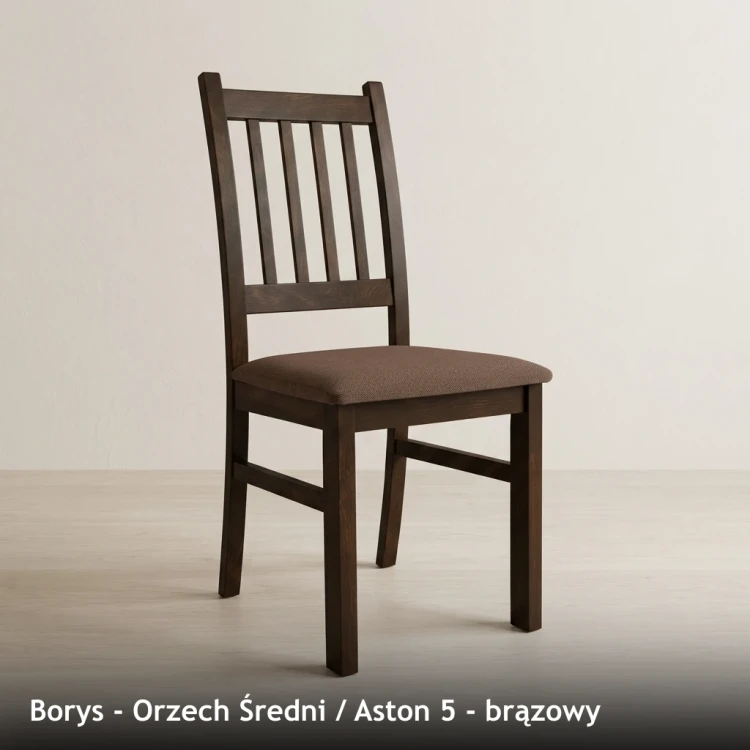 BORYS - stelaż Orzech Średni, tkanina Aston 5, brązowy