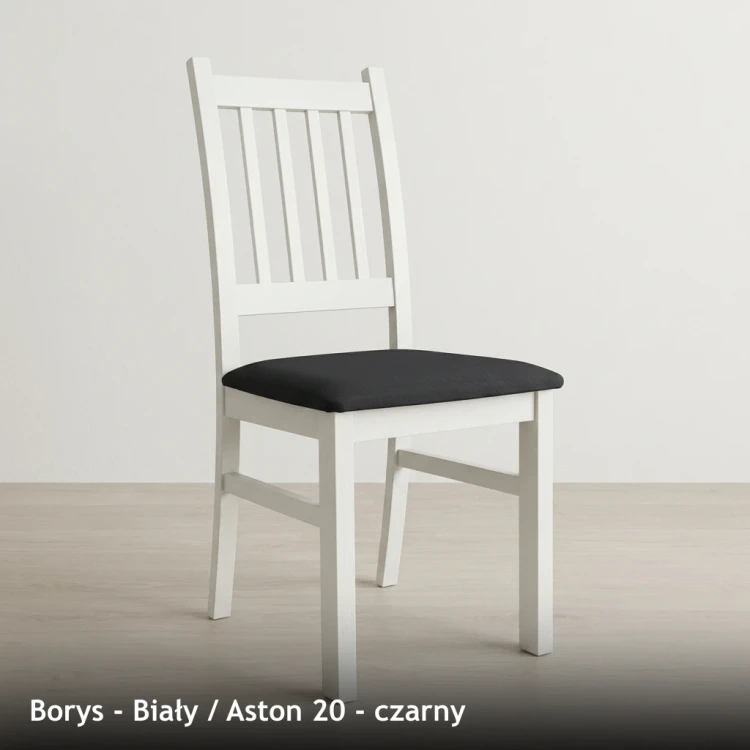 BORYS - stelaż Biały, tkanina Aston 20, czarny
