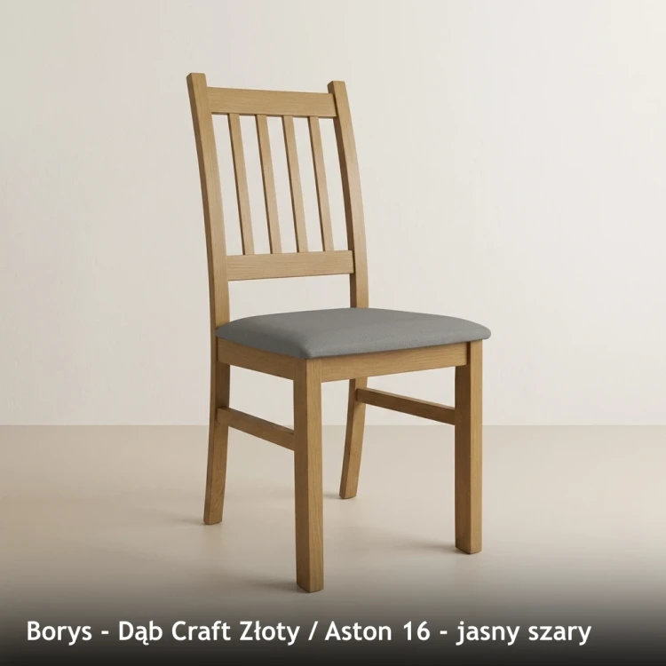 BORYS - stelaż Dąb Craft Złoty, tkanina Aston 16, jasny szary