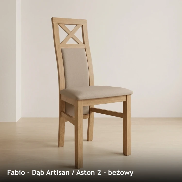 FABIO - stelaż Dąb Artisan, tkanina Aston 2, beżowy