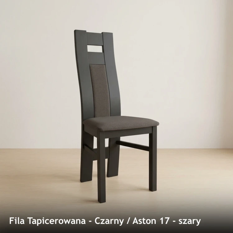 FILA TAPICEROWANA - stelaż Czarny, tkanina Aston 17, szary
