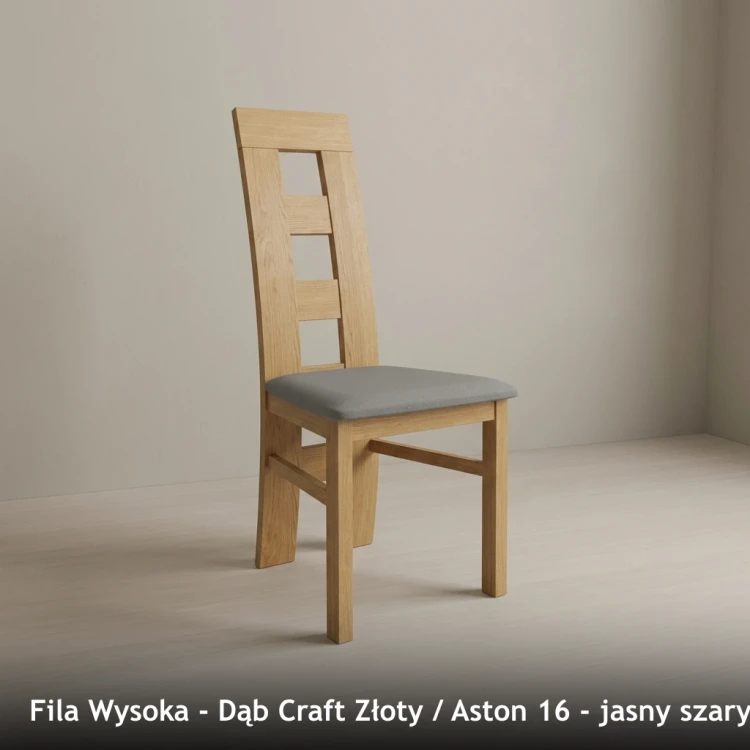 FILA WYSOKA - stelaż Dąb Craft Złoty, tkanina Aston 16, jasny szary