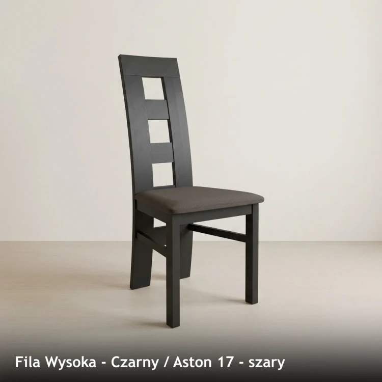 FILA WYSOKA - stelaż Czarny, tkanina Aston 17, szary