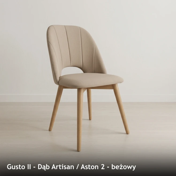 GUSTO II - stelaż Dąb Artisan, tkanina Aston 2, beżowy