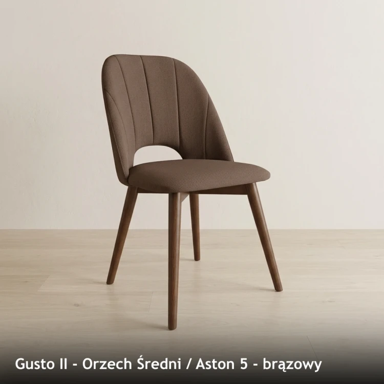 GUSTO II - stelaż Orzech Średni, tkanina Aston 5, brązowy