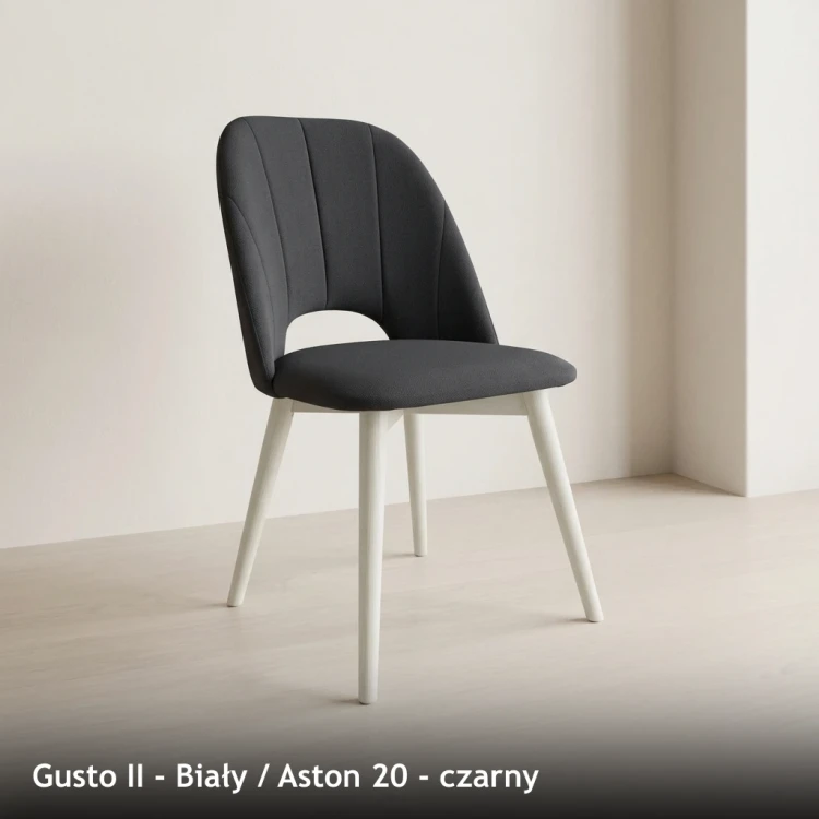 GUSTO II - stelaż Biały, tkanina Aston 20, czarny