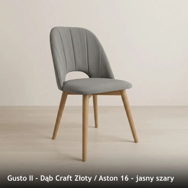GUSTO II - stelaż Dąb Craft Złoty, tkanina Aston 16, jasny szary
