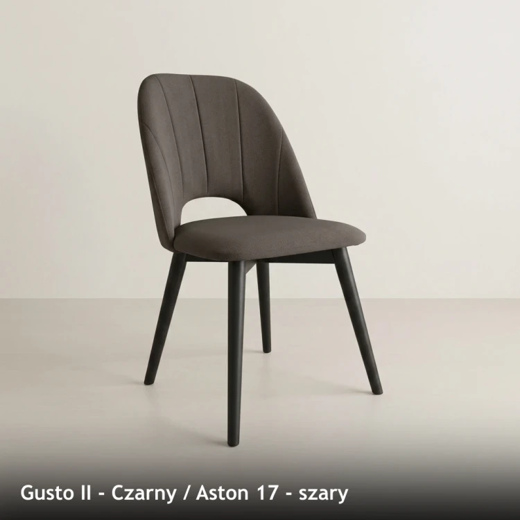 GUSTO II - stelaż Czarny, tkanina Aston 17, szary