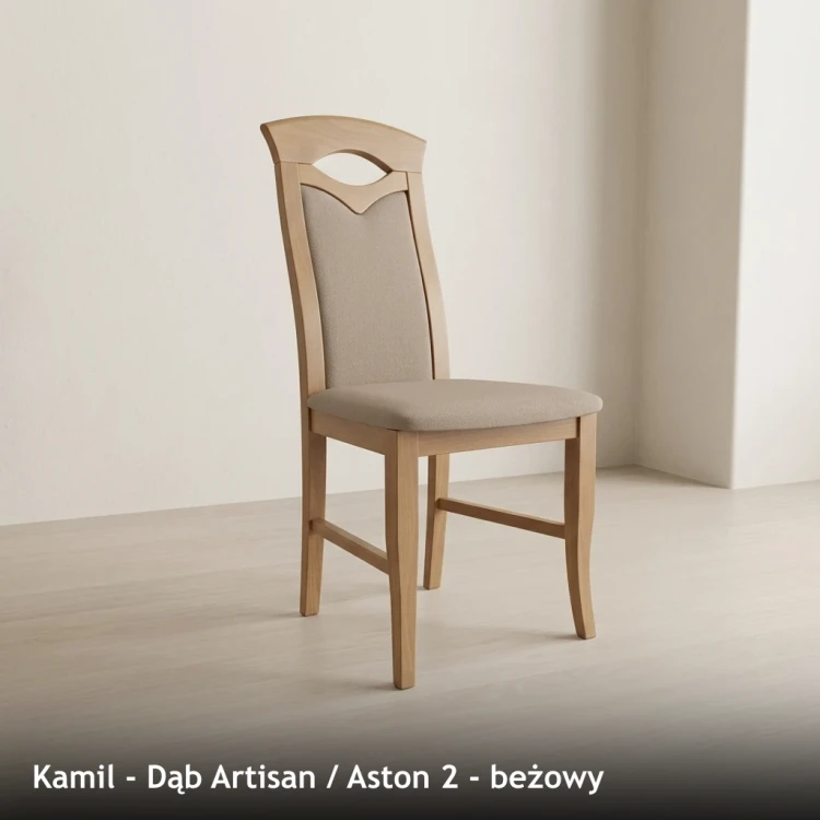 KAMIL - stelaż Dąb Artisan, tkanina Aston 2, beżowy