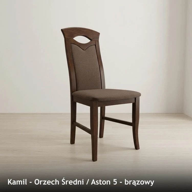 KAMIL - stelaż Orzech Średni, tkanina Aston 5, brązowy