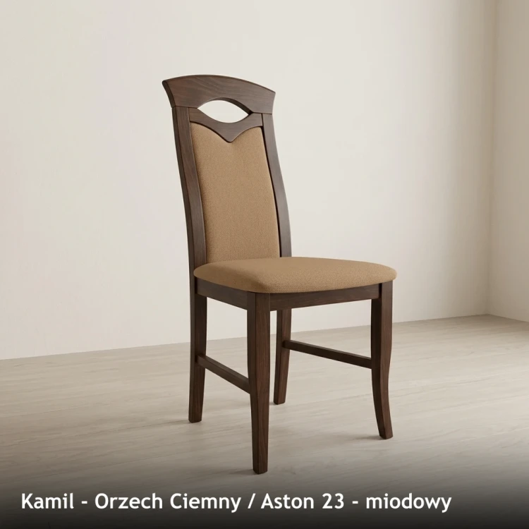 KAMIL - stelaż Orzech Ciemny, tkanina Aston 23, miodowy