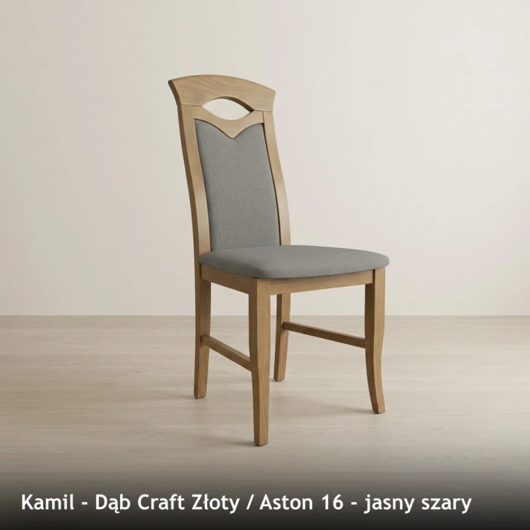 KAMIL - stelaż Dąb Craft Złoty, tkanina Aston 16, jasny szary