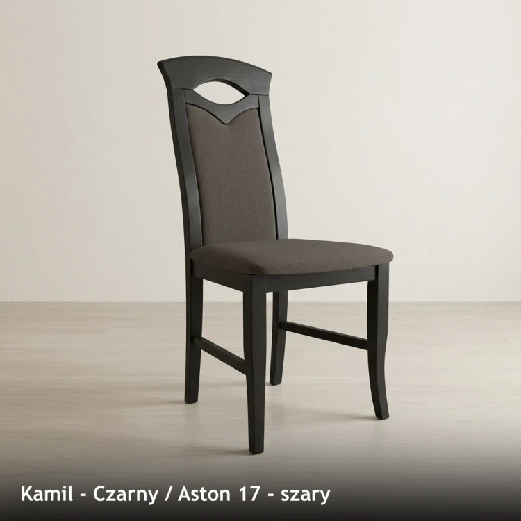 KAMIL - stelaż Czarny, tkanina Aston 17, szary