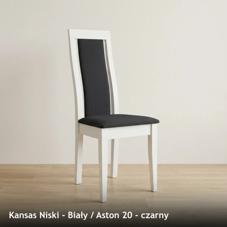KANSAS NISKI - stelaż Biały, tkanina Aston 20, czarny