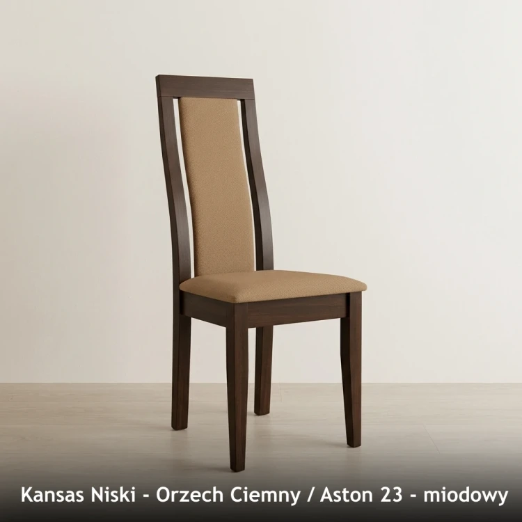 KANSAS NISKI - stelaż Orzech Ciemny, tkanina Aston 23, miodowy