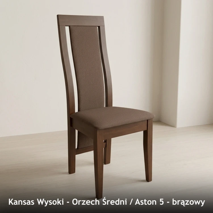 KANSAS WYSOKI - stelaż Orzech Średni, tkanina Aston 5, brązowy