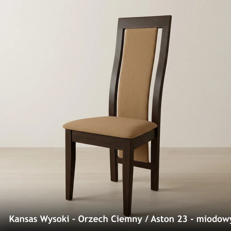 KANSAS WYSOKI - stelaż Orzech Ciemny, tkanina Aston 23, miodowy