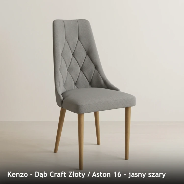 KENZO - stelaż Dąb Craft Złoty, tkanina Aston 16, jasny szary