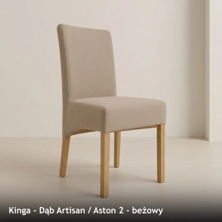 KINGA - stelaż Dąb Artisan, tkanina Aston 2, beżowy