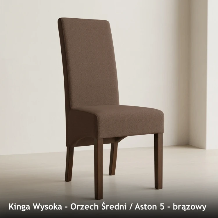 KINGA WYSOKA - stelaż Orzech Średni, tkanina Aston 5, brązowy