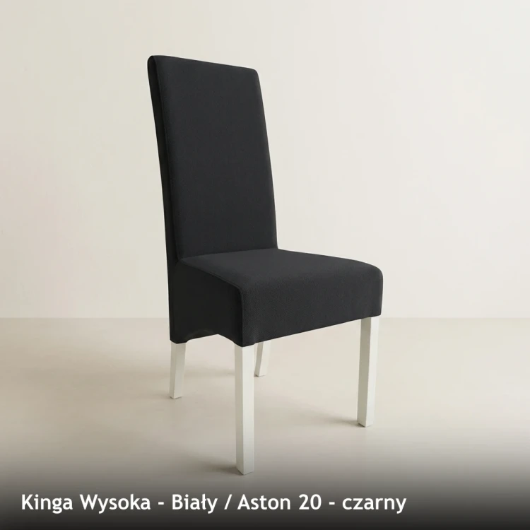 KINGA WYSOKA - stelaż Biały, tkanina Aston 20, czarny