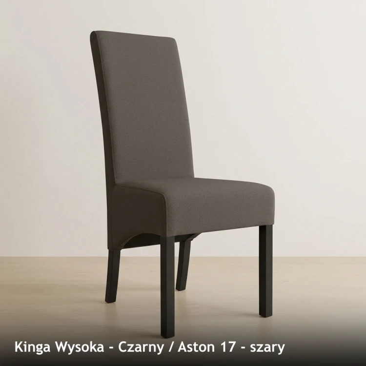 KINGA WYSOKA - stelaż Czarny, tkanina Aston 17, szary
