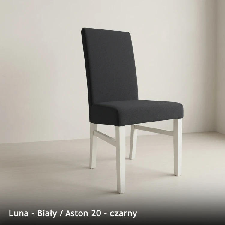 LUNA - stelaż Biały, tkanina Aston 20, czarny