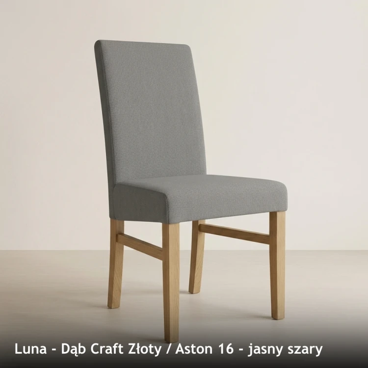 LUNA - stelaż Dąb Craft Złoty, tkanina Aston 16, jasny szary