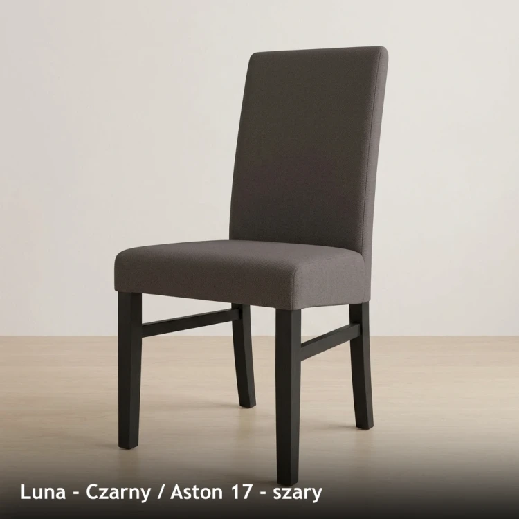 LUNA - stelaż Czarny, tkanina Aston 17, szary
