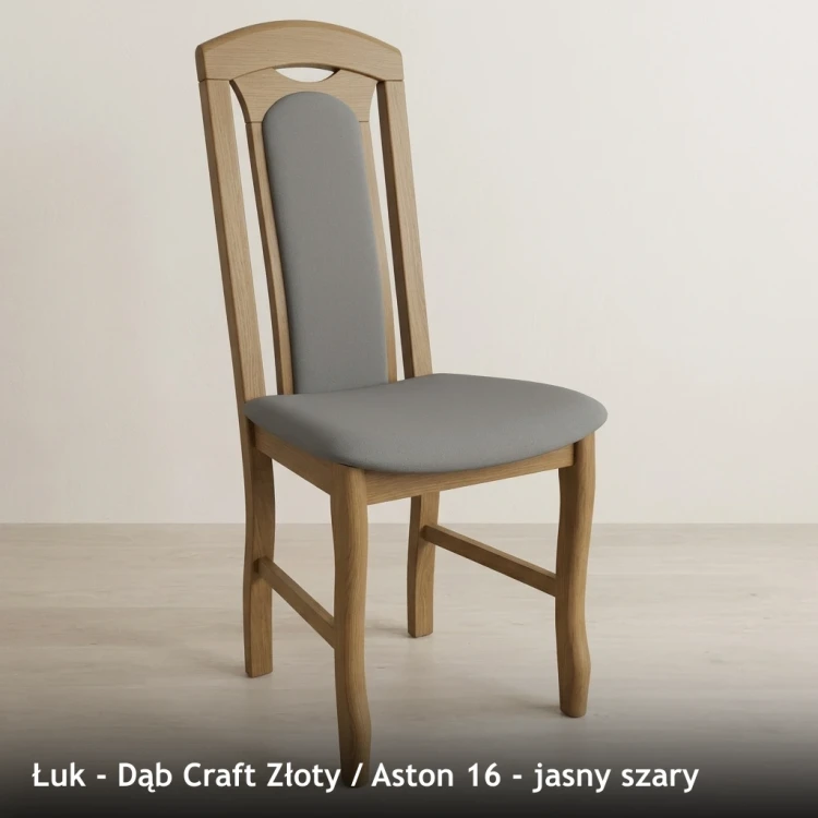 ŁUK - stelaż Dąb Craft Złoty, tkanina Aston 16, jasny szary