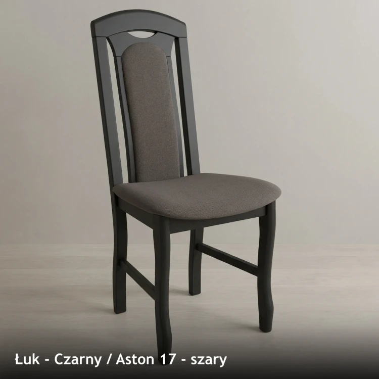 ŁUK - stelaż Czarny, tkanina Aston 17, szary