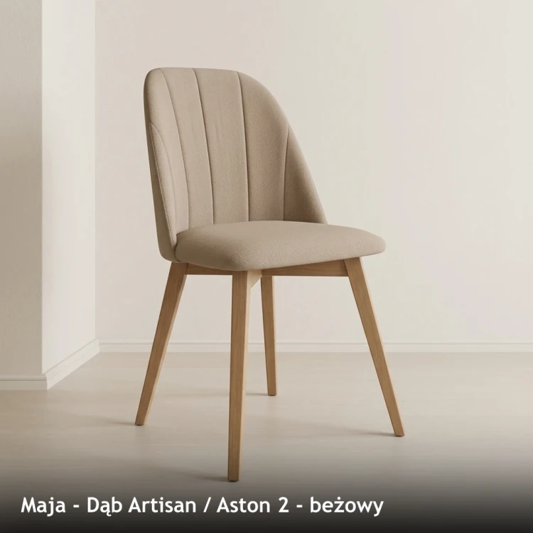 MAJA - stelaż Dąb Artisan, tkanina Aston 2, beżowy