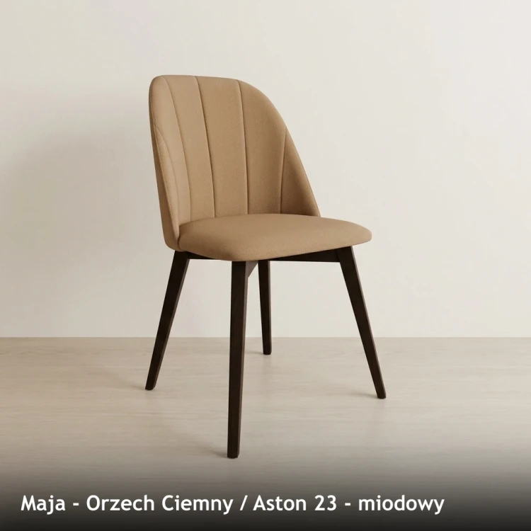 MAJA - stelaż Orzech Ciemny, tkanina Aston 23, miodowy