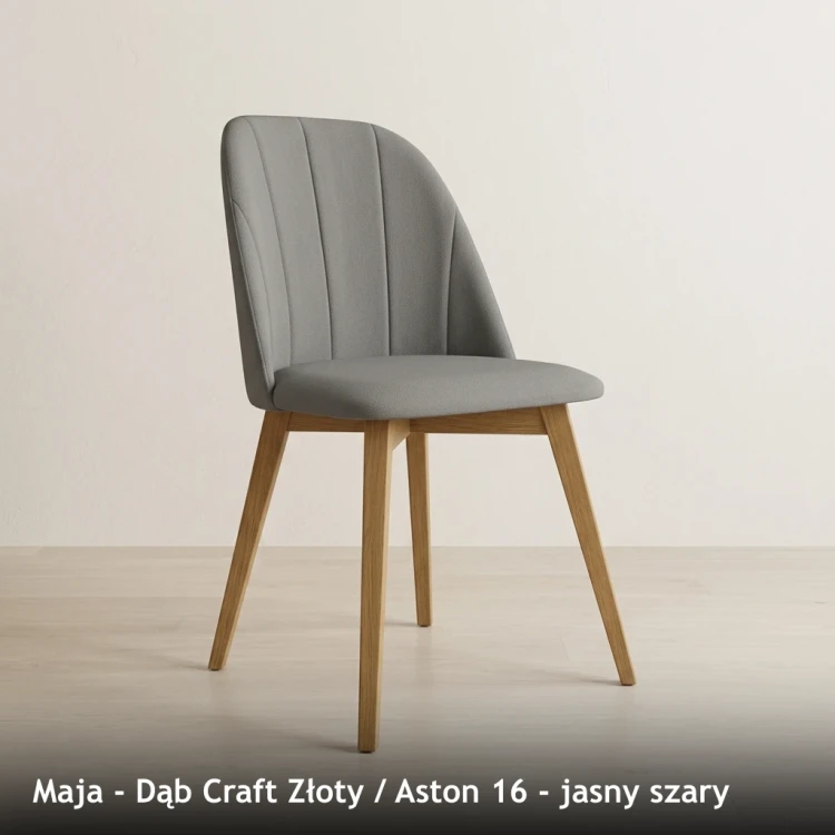 MAJA - stelaż Dąb Craft Złoty, tkanina Aston 16, jasny szary