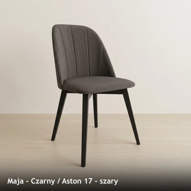 MAJA - stelaż Czarny, tkanina Aston 17, szary