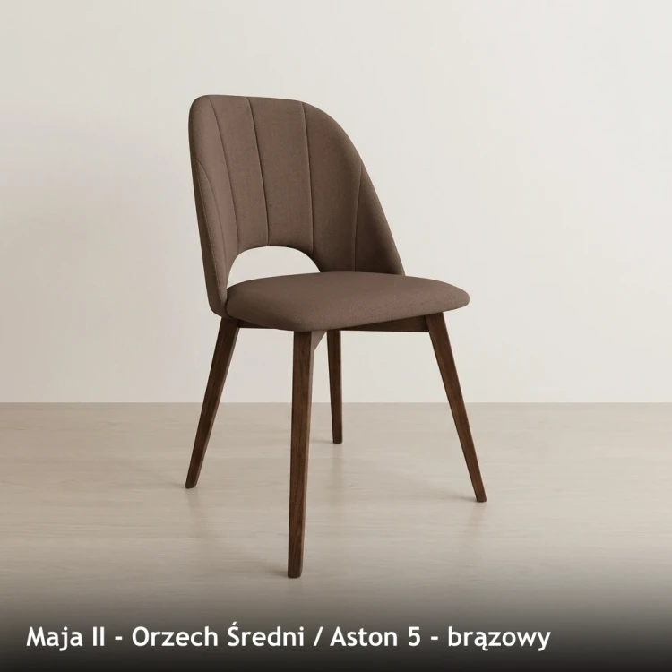 MAJA II - stelaż Orzech Średni, tkanina Aston 5, brązowy