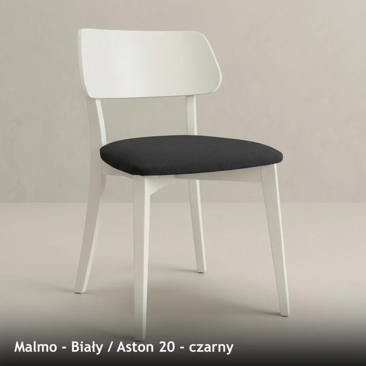 MALMO - stelaż Biały, tkanina Aston 20, czarny