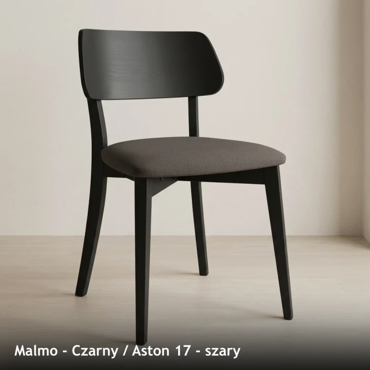 MALMO - stelaż Czarny, tkanina Aston 17, szary