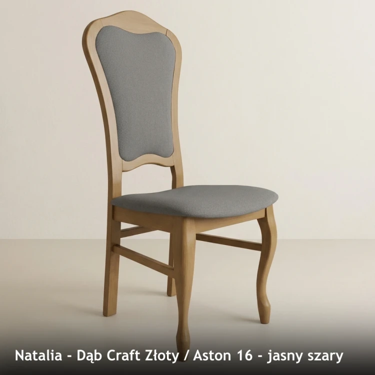 NATALIA - stelaż Dąb Craft Złoty, tkanina Aston 16, jasny szary