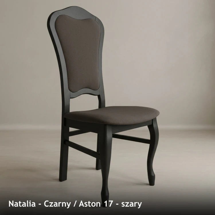 NATALIA - stelaż Czarny, tkanina Aston 17, szary