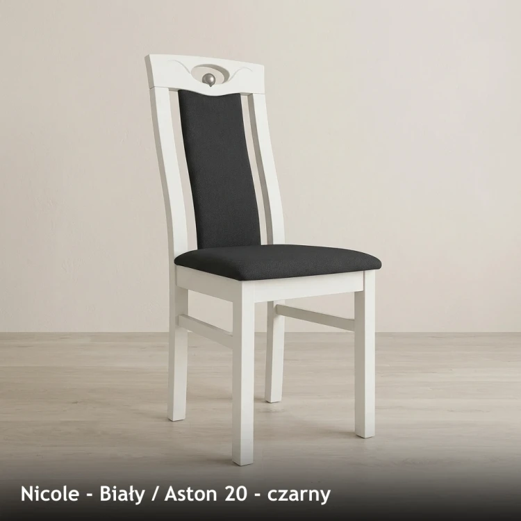NICOLE - stelaż Biały, tkanina Aston 20, czarny