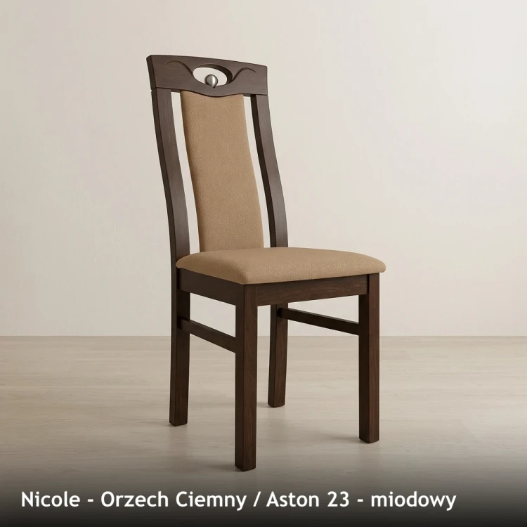 NICOLE - stelaż Orzech Ciemny, tkanina Aston 23, miodowy