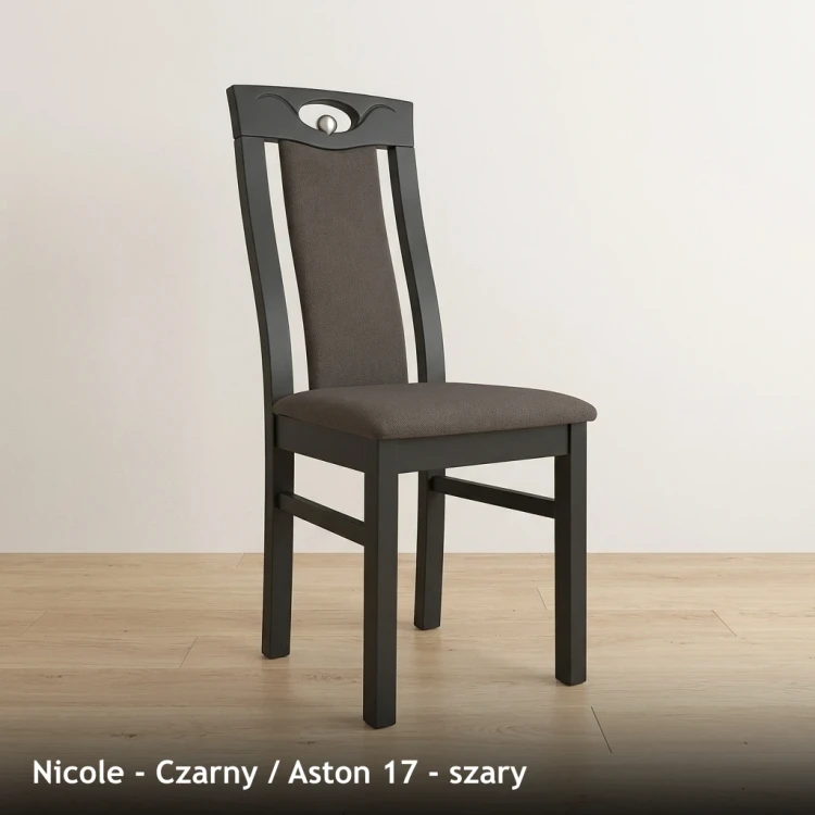 NICOLE - stelaż Czarny, tkanina Aston 17, szary